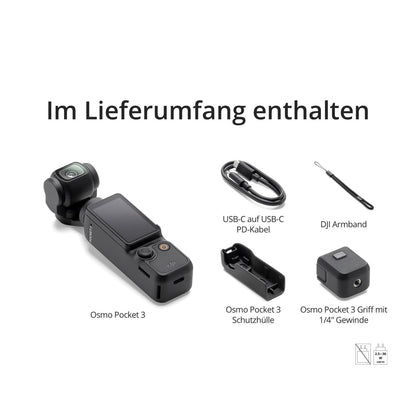 DJI Osmo Pocket 3, vlogging camera with 1-inch CMOS and 4K/120 fps video, 3-axis stabilization, fast focusing, face/object tracking, compact video camera for photography.