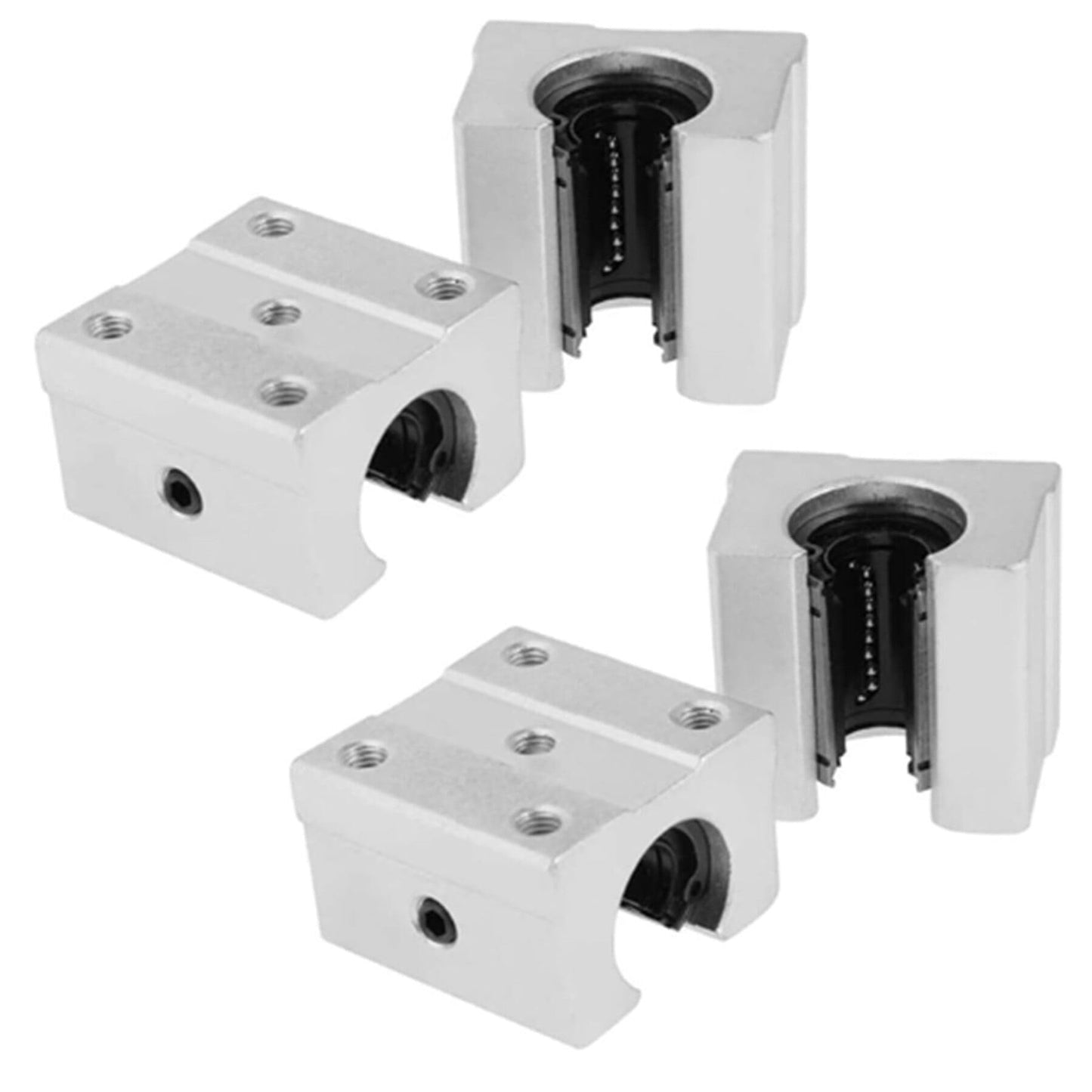 GooEquip linear guide SBR20 800mm 2 x linear rails and 4 x bearing blocks with SBR20 rail stops, linear rail length 800 mm linear rails for 3D printer CNC parts
