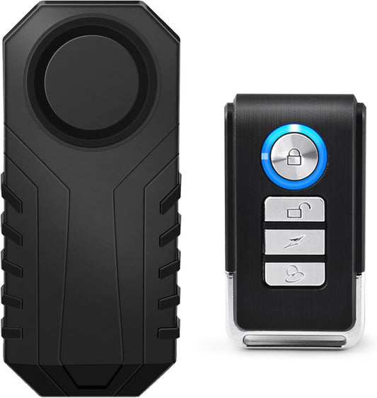 NineLeaf bicycle alarm with remote control, anti-theft bicycle alarm system for motorcycle, car, scooter, wireless vibration detection, 113dB super loud anti-theft protection.