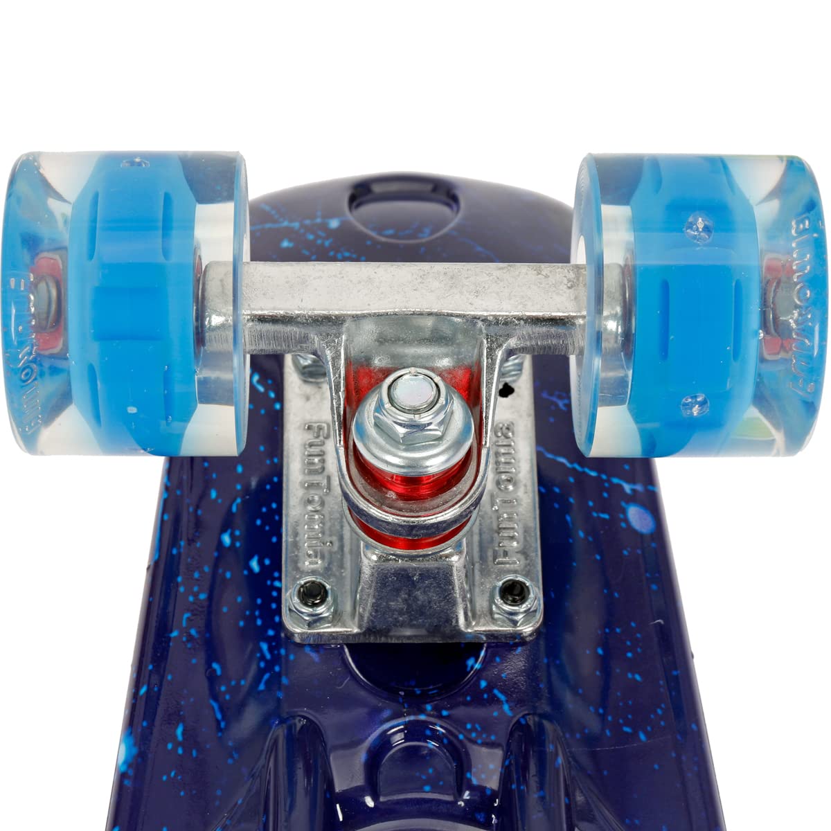 FunTomia 57cm mini cruiser board skateboard with or without LED light-up wheels including aluminum truck, ABEC-9 bearings, and T-Tool (Galaxy blue with blue LED wheels)
