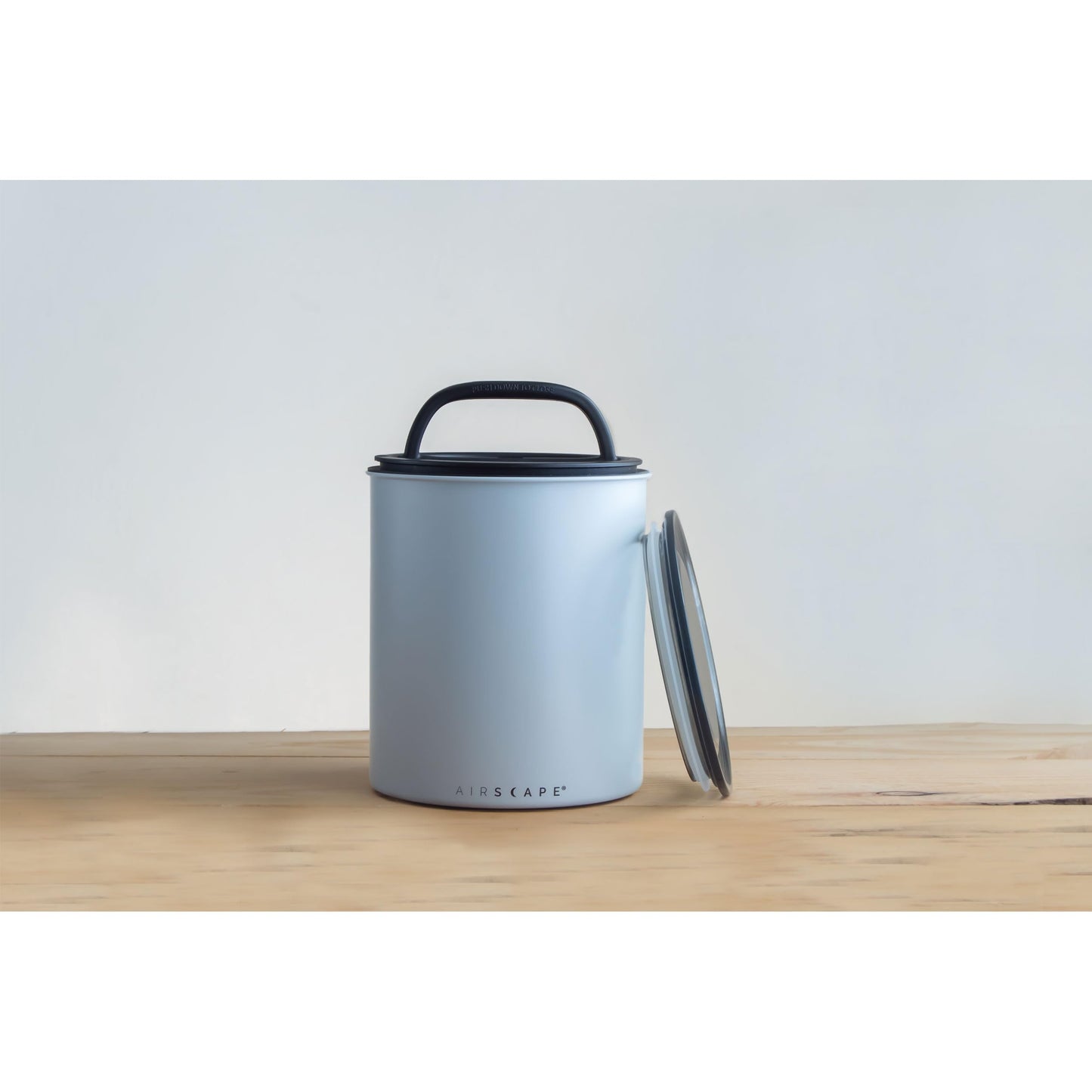 Airscape Coffee Storage Canister (2.5 lbs dry beans) - Large kilogram-sized container, patented airtight lid pushes out air to preserve food freshness (gray)
