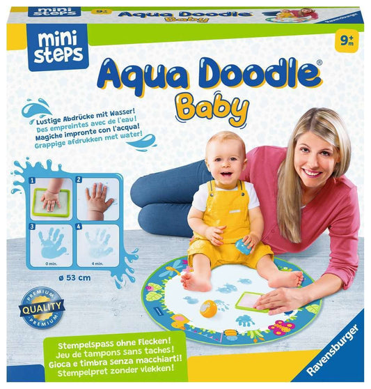 Ravensburger ministeps 4181 Aqua Doodle Baby - Stain-free stamping with water - First stamp set for babies from 9 months - With magical fabric mat, 440 g