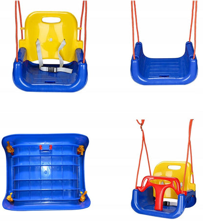 COIL Children's Swing Baby Swing 3-in-1 Outdoor Swing Baby Adjustable Children's Swing Indoor with Backrest Swing Indoor Children's Swing Seat Toddler Swing (C0348-Blue)