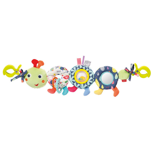 Fehn stroller chain baby mobile caterpillar COLOR Friends - Baby mobile chain with cute caterpillar figure - Baby toy for flexible hanging - stroller toy for babies and toddlers from 0+ months