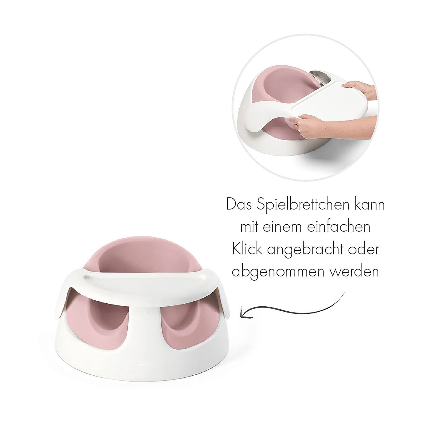 Mamas & Papas Baby Snug seat and activity tray with adjustable features, support function, sturdy and easy to clean, pastel (pink)