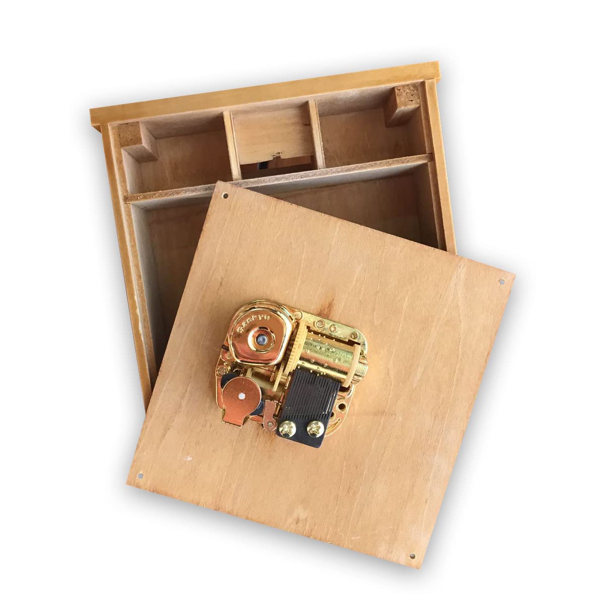 BinkeGG Brown Music Box Wooden Upright Piano Wind-Up Musical Toy with Sankyo Music Mechanism (Option 60 Melodies) (Rock a Bye Baby)