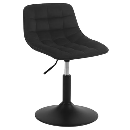 WOLTU vanity chair stool for vanity, bedroom & dining room - height adjustable, 360° swivel with backrest, made of comfortable velvet, black, BH300sz-1