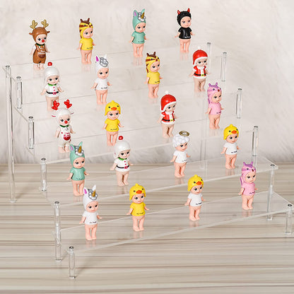 ELEpure 5-tier acrylic display stand, transparent acrylic riser shelf, organizer collection decoration for Funko Pop figures, perfume, cupcakes, nail polish, dolls, cosmetics, 30x34.5x25cm.