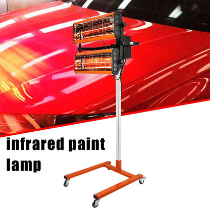 TIXBYGO Paint Dryer Infrared Dryer Lamp Auto Body Repair Paint Dryer (2200W, 2 Lamps, 40-100°C, Drying Area 800 x 800mm, Max. Height 170cm, Timer 1-30 min)