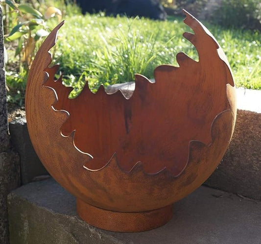 Action!! Decorative - fireball - plant ball 30 cm made of metal - made in the EU - noble rust rust with stand ring