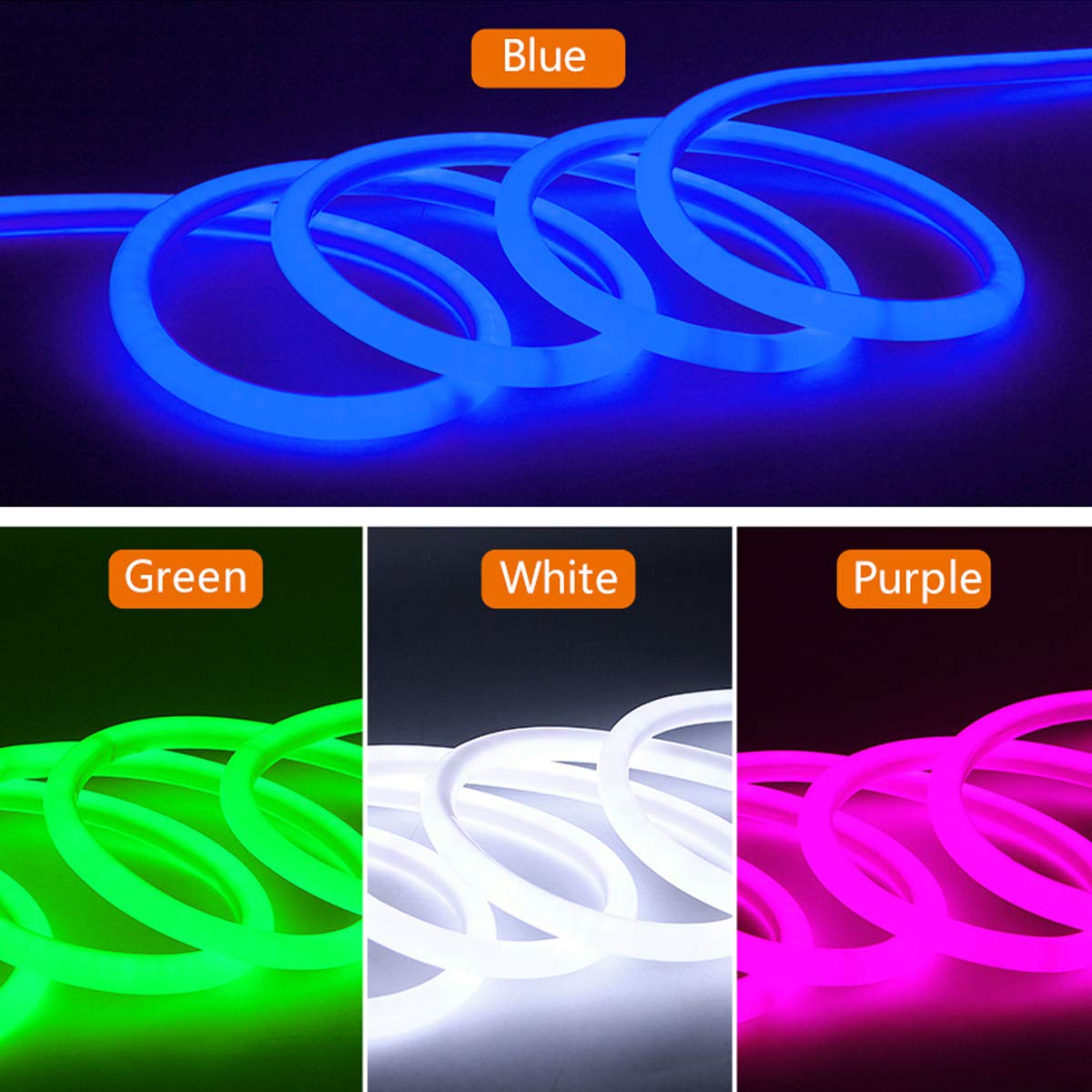 FOLLOW ME 10m Neon Rope Strip Round, 360° Luminescence Warm White, LED flexible strip without light points, 220V bright 2835 LED ribbon, IP65 waterproof for garden party wedding decoration