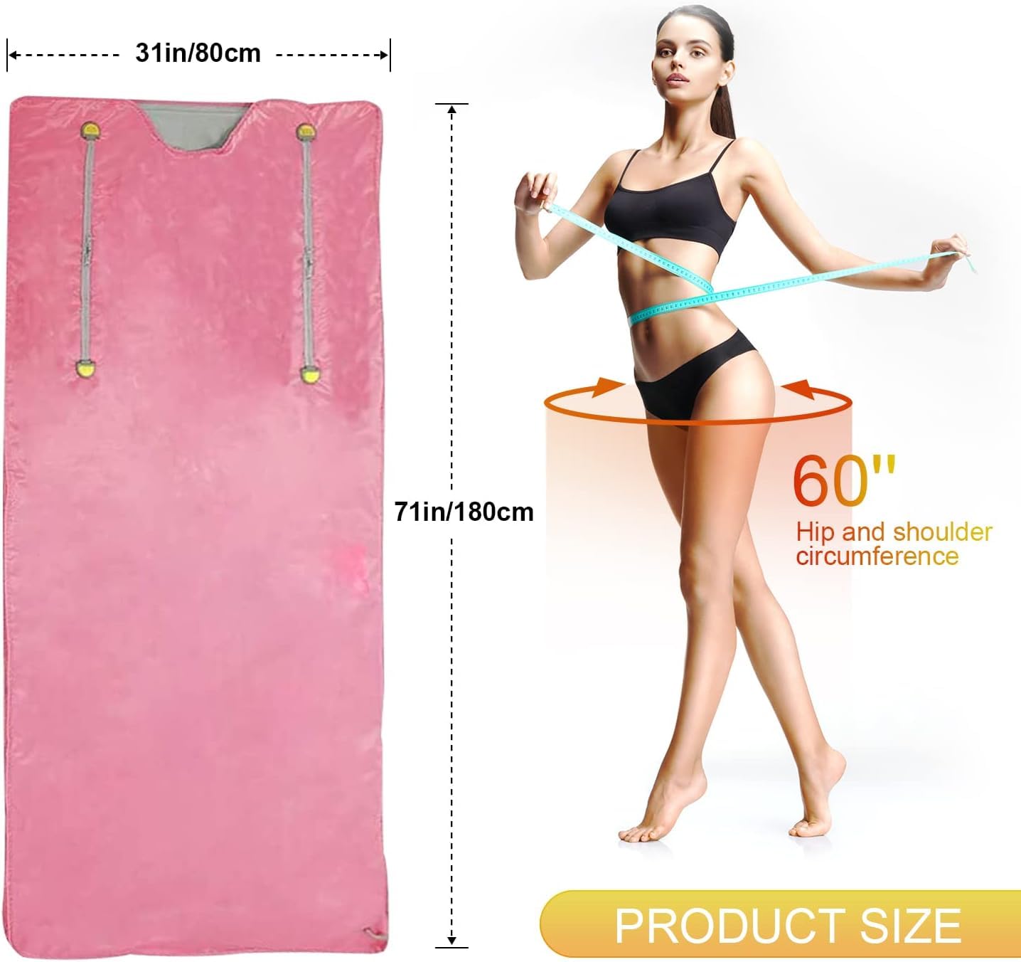 VAYOTOY Infrared Sauna 2 Zone Digital Home Sauna Blanket Professional Detox Therapy Home Infrared Sauna Portable Oxford Sauna Blanket with 4 Safety Protections for hot sweating, relaxation, detox (pink)