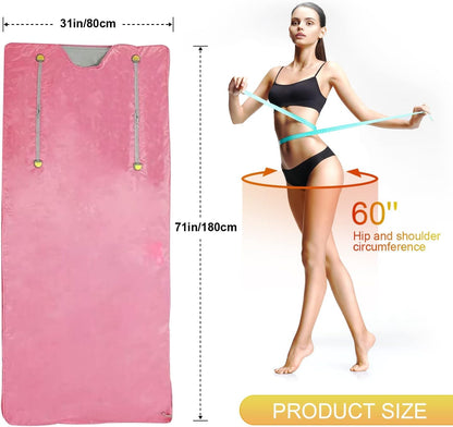 VAYOTOY Infrared Sauna 2 Zone Digital Home Sauna Blanket Professional Detox Therapy Home Infrared Sauna Portable Oxford Sauna Blanket with 4 Safety Protections for hot sweating, relaxation, detox (pink)