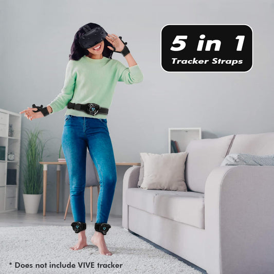 AMVR Tracker Belt + 2 arm strap + 2 palm strap Full Body Tracking for HTC Vive Trackers 3.0/2.0 VR Bundle, Vive Tracker Accessories (5-piece set)