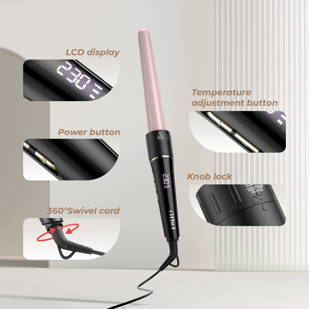 5-in-1 curling iron for big and small curls. Curler set with different attachments from 09-32mm. Ceramic waver with safety shut-off. Curling wand includes gloves and a 2.0m power cord.