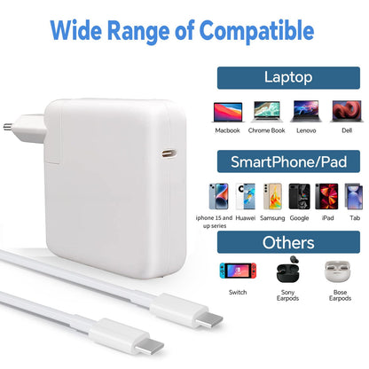 67W USB C Charger, Qiyezinuo Mac Book Charger compatible with MacBook Pro and MacBook Air with USB-C port, iPad Pro and all Type-C devices.