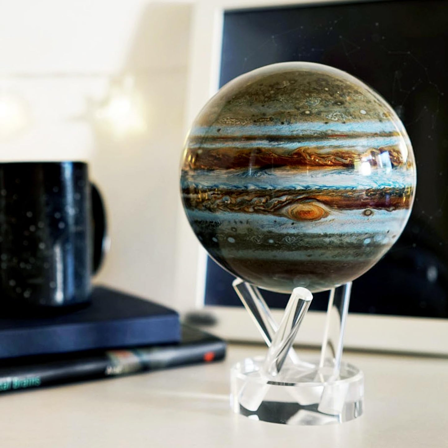 MOVA Jupiter Space Series 4.5-inch with base, solar-powered rotating globe, unique gift and decoration for home or office for men, women, children