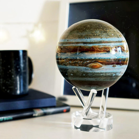MOVA Jupiter Space Series 4.5-inch with base, solar-powered rotating globe, unique gift and decoration for home or office for men, women, children