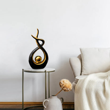 Ceramic decorative object, modern sculptures abstract decor, living room modern decoration abstract craft for decoration bedroom table decoration office sculpture apartments and statues (black)
