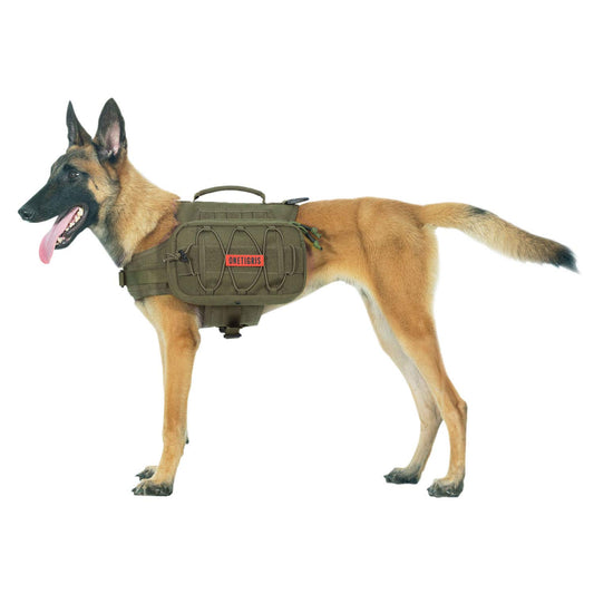 OneTigris Mammoth Dog Backpack 2.0 Version Rip-stop Camping Hiking Dog Backpack for M/L Size Dogs (M, Ranger Green)