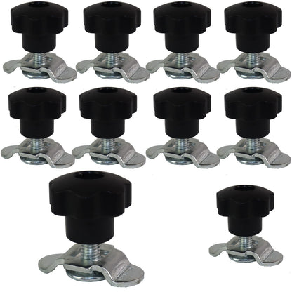 10 x Single screw fitting for airline rail lashing rail with star handle M8x20 500 daN end fitting galvanized
