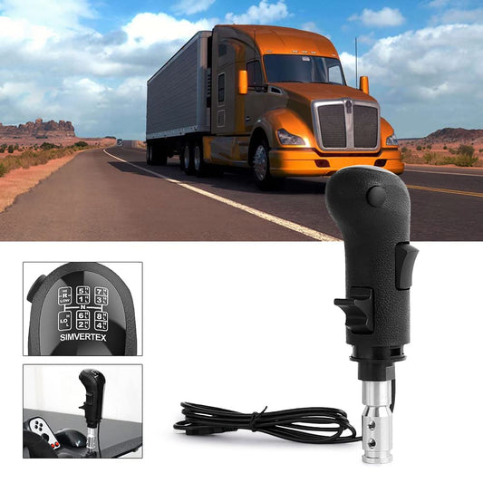Aikeec USB Shifter Knob, 18 speed gear shift knob for Euro Truck Simulator 2 ATS ETS2, Truck Driver gear shift knob for Logitech G29 G27 G25 G920 G923 THRUST MASTER TH8A - Black