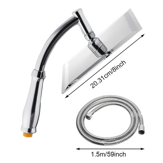 POHOVE Shower Head with Hose, 360 Degree Adjustable 8-inch Large Rain Shower Head Handheld Showerhead, 1.5m Hose, Multiple Spray Modes, Universal for Bathroom and Spa.