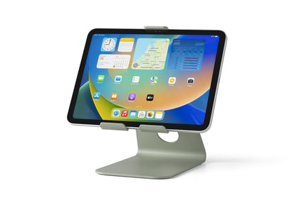 Tabdoq solid tablet stand compatible with all tablets and iPads from 8 to 13 inches, green.