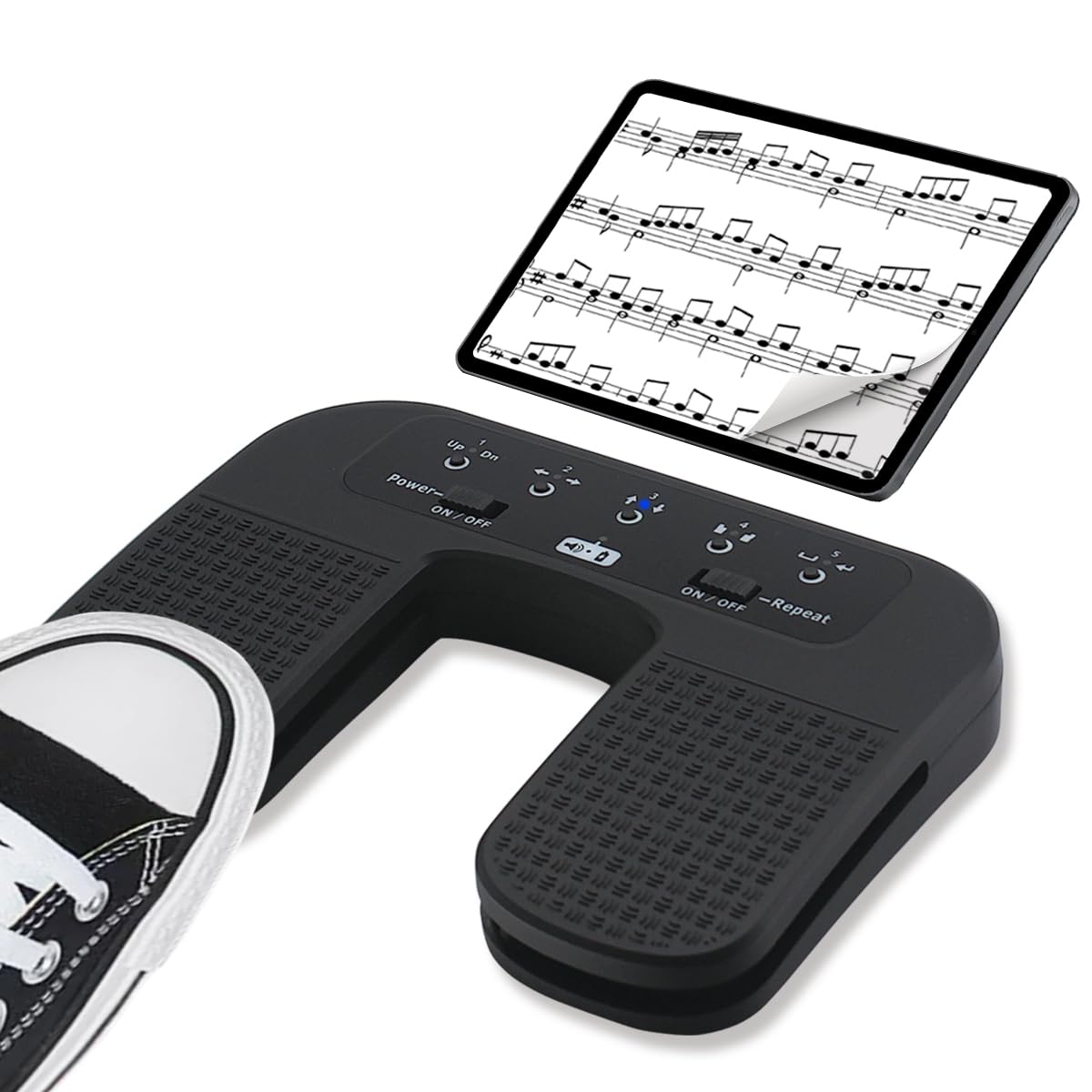Tavsou Bluetooth Page Turner Pedal for tablets smartphones rechargeable silent (Plus)