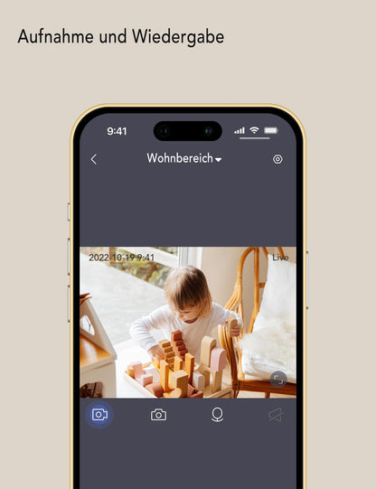 Nooie baby monitor with camera, baby camera WiFi, baby monitor with camera and app, two-way audio, 1080P HD night vision compatible with Alexa and 2.4GHz WiFi, motion and sound detection, indoor use.