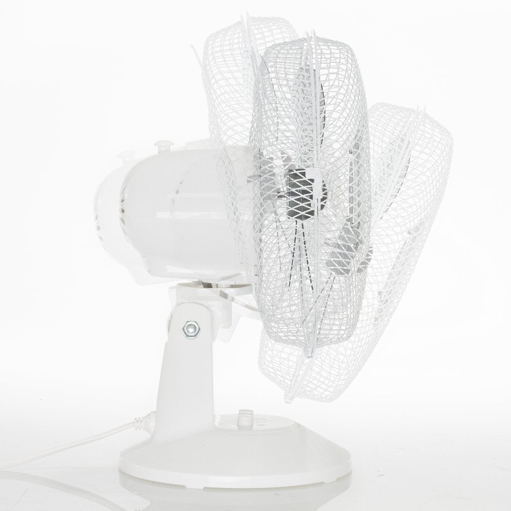 TROTEC Desk Fan TVE 10 - 25 watts, oscillating 80°, 2 speeds, Ø 23 cm, very quiet, white