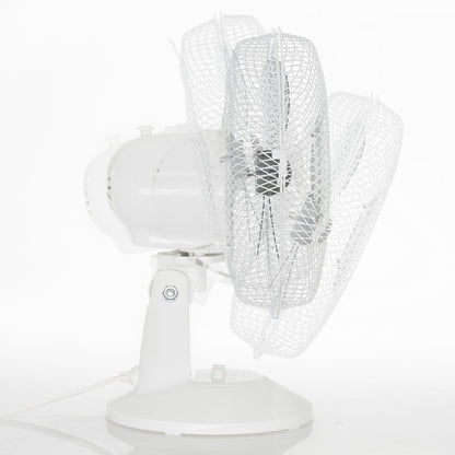 TROTEC Desk Fan TVE 10 - 25 watts, oscillating 80°, 2 speeds, Ø 23 cm, very quiet, white