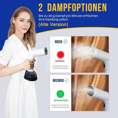 Rolipo steam iron 1640W, 400ML steamer water tank steam brush wrinkle remover, for home, office, travel, white