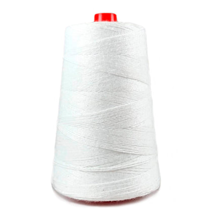 PAMPOLS pack of 5 rolls of thick polyester yarn for bag sewing machine | High strength rope for closing | Bags 5 cones of 20/4 of 200gr | White (White)