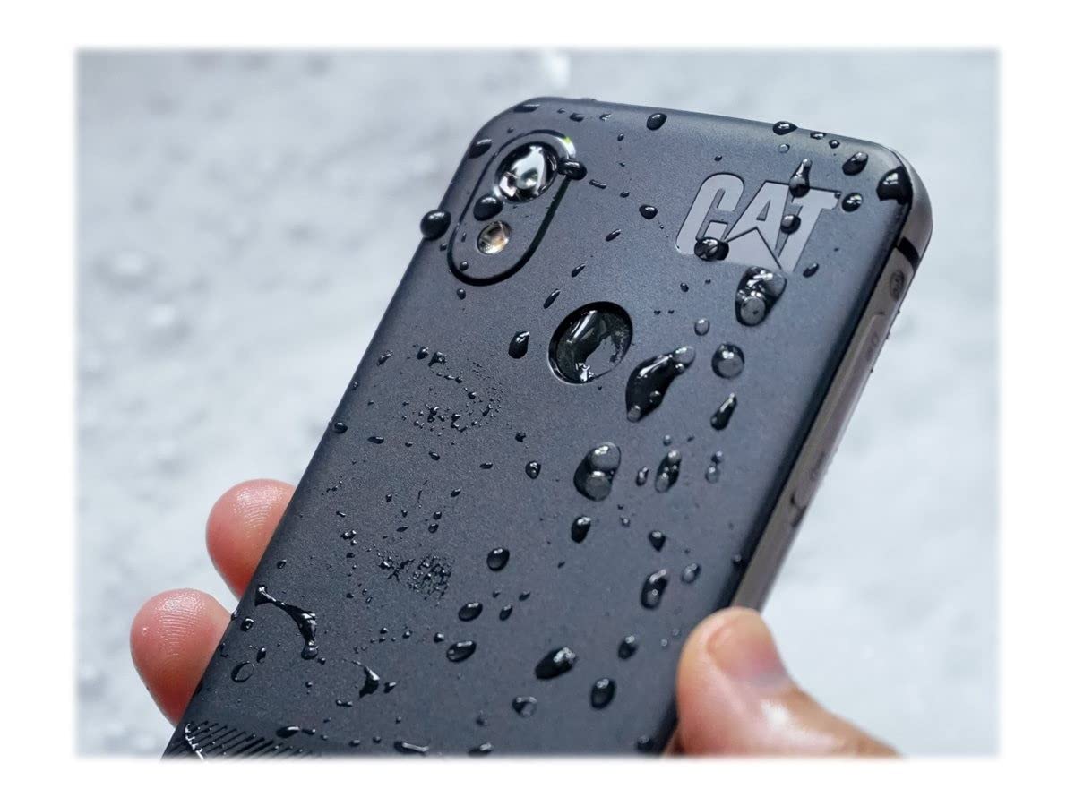 CAT B40 - Robust outdoor phone with 4G LTE (drop-proof, water & dustproof to IP69 and MIL SPEC 810H, antimicrobial, 100-lumen flashlight, 2MP camera, 2.4" display, 30-day battery) in black.