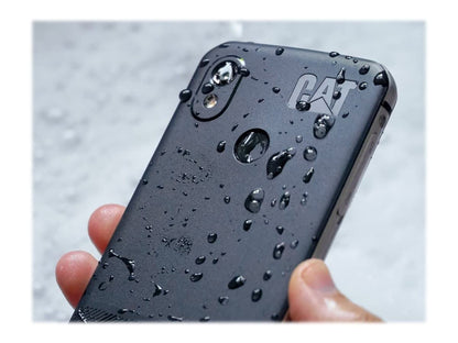 CAT B40 - Robust outdoor phone with 4G LTE (drop-proof, water & dustproof to IP69 and MIL SPEC 810H, antimicrobial, 100-lumen flashlight, 2MP camera, 2.4" display, 30-day battery) in black.