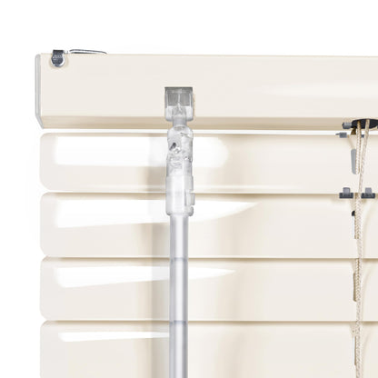 SONELLO Aluminum Venetian Blind 125cm x 220cm Cream, Alu blind with clamp fixing, no drilling needed. Provides privacy, glare protection, light control, and sun protection for windows and doors.