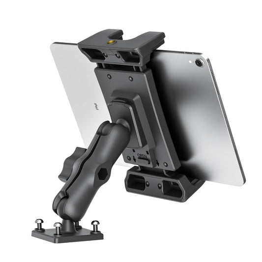 OHLPRO Tablet Holder for Car with High Performance Drill Base, Truck Tablet Holder 360° Rotatable Clamp Compatible with 5-13 inch iPad, Pro, Mini, Samsung Tab, Sturdy iPad Holder, Black