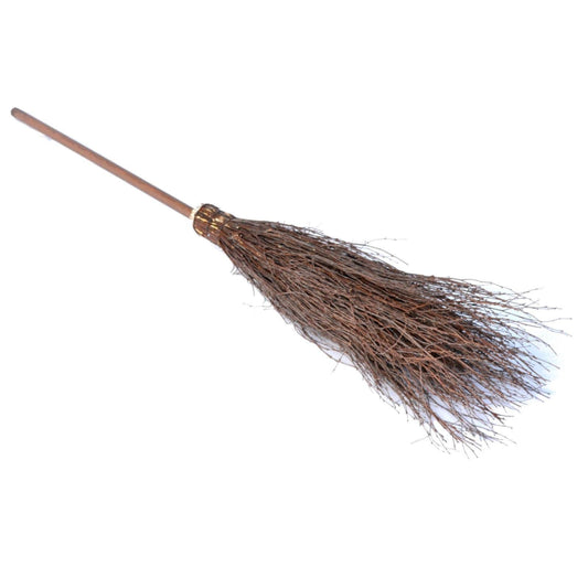 BooGardi 2X twig broom birch 160 x 25 cm with handle · witch's broom · sweeping broom made of birch twigs · decoration broom Halloween carnival · willow broom · birch broom