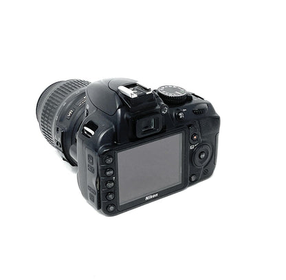 Nikon D3100 SLR digital camera (14 megapixels, Live View, Full HD video function) kit including AF-S DX 18-55 VR lens black.
