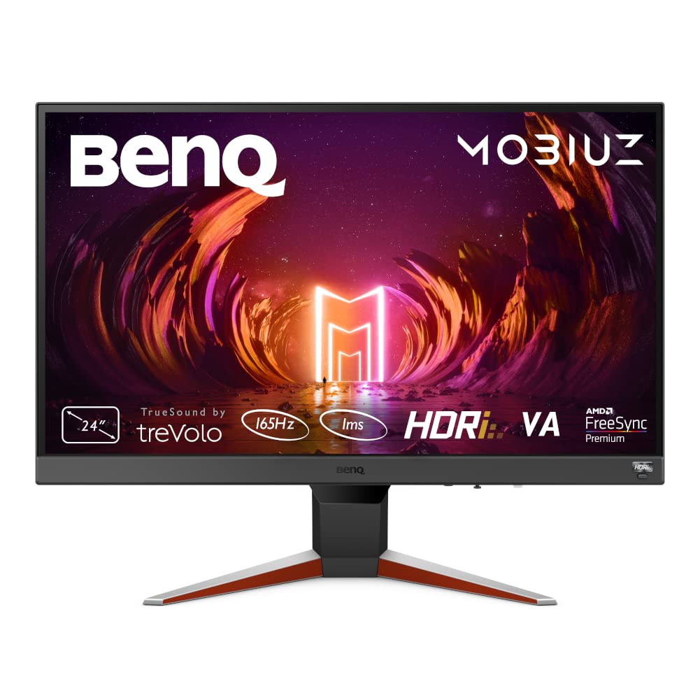 BenQ MOBIUZ EX240N 24-inch FHD 1080p Gaming Monitor, 165Hz, 1ms MPRT, AMD FreeSync Premium, Gaming Color Modes, HDRi Technology, HDR10, Light Tuner, Black eQualizer, Built-in Speakers, Eye-Care.
