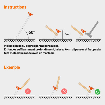 Tent pegs, AVOFOREST stakes ground nails sturdy, Camping stakes, Tent accessories, Long and sturdy ground nails, ideal for normal and hard soil, 18cm (Orange, 20pcs)