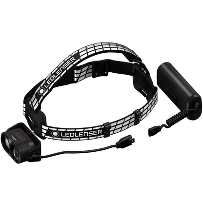 Ledlenser H19R Signature Premium Headlamp LED, rechargeable, with red light, waterproof IP67, 4000 lumens, Bluetooth remote control, beam distance 330m, USB magnetic charging cable, helmet mount, Outdoor MTB
