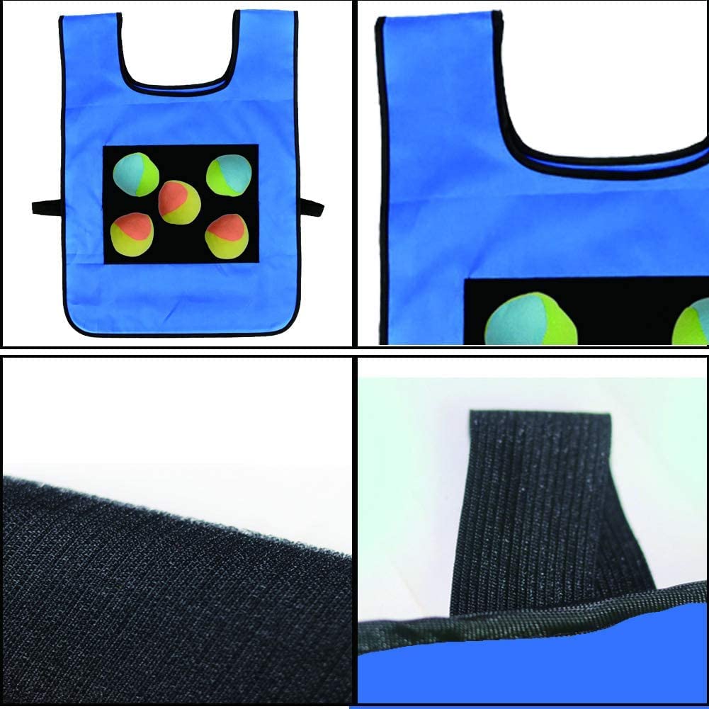 BEOIUCZZY 2 piece Sticky Ball Vest, Dodgeball Game Set Dodgeball Game Set Velcro Ball Game for parent-child game indoors and outdoors throwing games children's gift with 10 cotton balls.