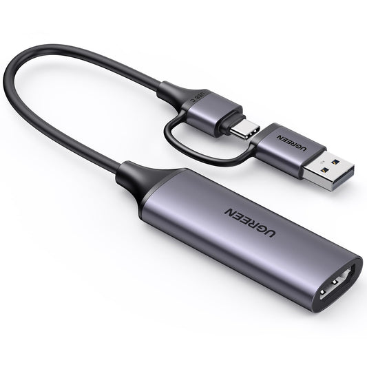 UGREEN Video Capture Card, 4K HDMI to USB C/A Capture Card, 1080P Video Grabber for gaming, recording, livestreaming, compatible with Switch, PS5, Xbox, TV Stick, camera, laptop, iPad, Mac, iPhone, Mac mini 4