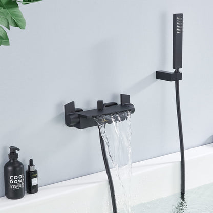 HOMELODY Black Bathtub Faucet Waterfall Faucet Tub Mixer with Shower Tub Faucet...