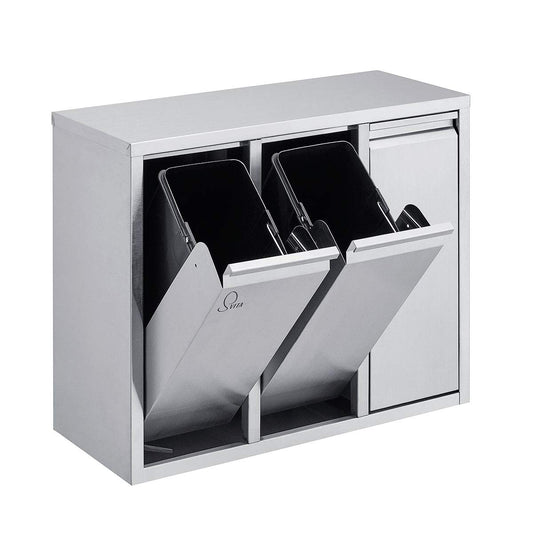 SVITA H3X15 45 liter trash can waste collector garbage can waste separation with push compartments kitchen bucket trash can all-purpose