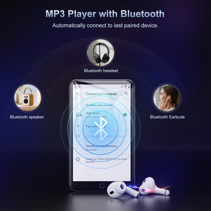 80GB WiFi MP3 player with Bluetooth, 4-inch touchscreen Android 9.0 MTK 8-core Spotify MP4 player, portable music player with speaker, with Play Store app, support for install/uninstall.