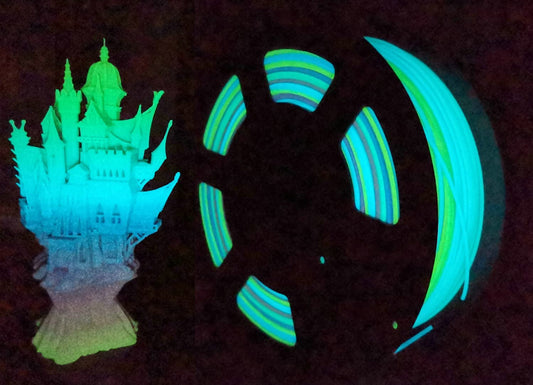 Stronghero3D PLA 3D printer filament, glows in the dark, shines green/blue/red, 1.75mm precision +/- 0.05mm for Ender3 Ender5 CR10.