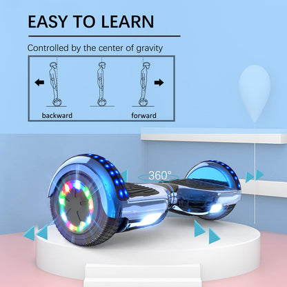 RCB Hoverboards with Seat Hoverkart complete for kids, Skateboard with set, Hoverboards with LED lights and Bluetooth, Gift for kids